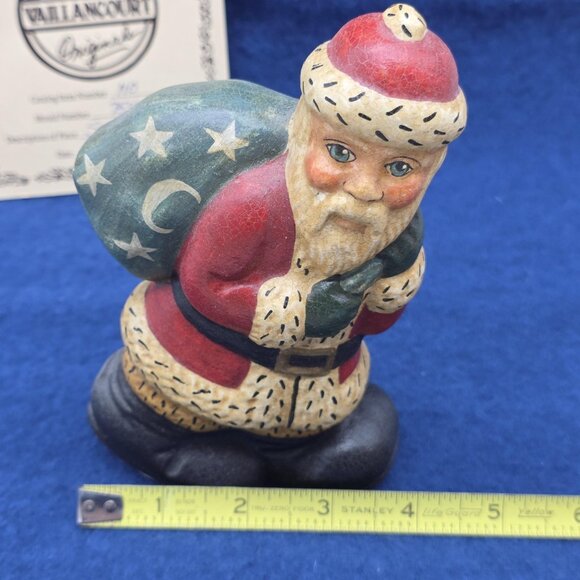Vintage Vaillancourt Folk Art American Santa with Big Feet Rocker Figurine 1992 - Picture 8 of 8